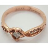 14ct rose gold princess cut diamond ring