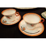 Pair of Shelley Art Deco cups and saucer