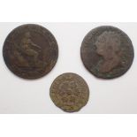 Three mixed world coins
