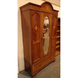 Edwardian mirror single door inlaid ward