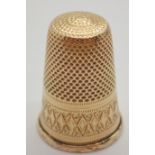 Late 19thC - early 20thC gold thimble si