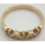 9ct gold five stone diamond ring size K