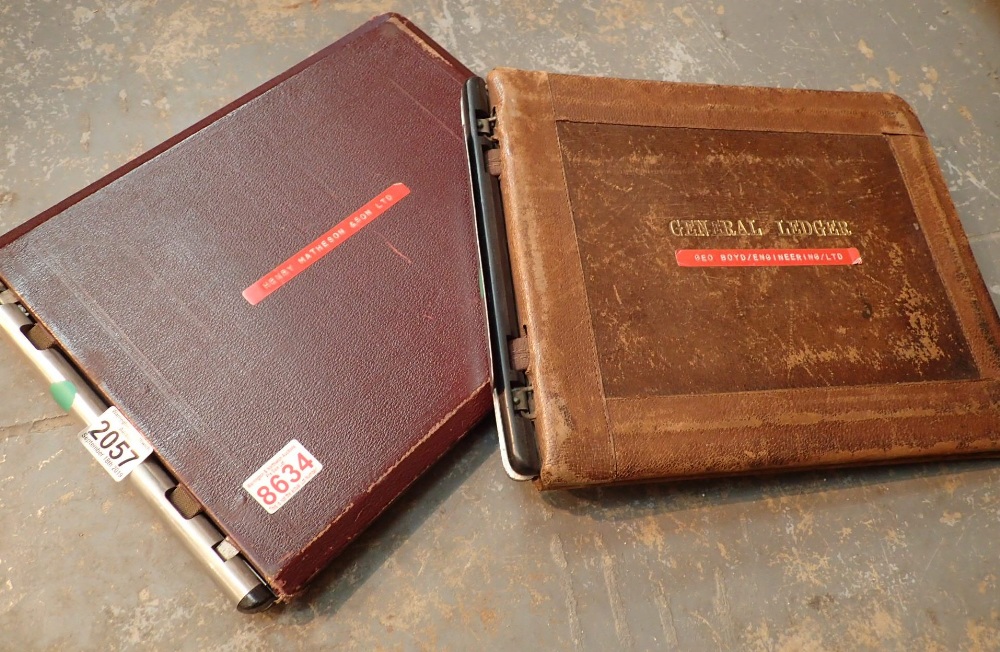 Two antique leather ledger books