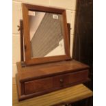 Stained pine dressing table mirror with