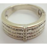 9ct white gold diamond buckle style ring