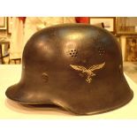 WWII German metal helmet with single Eag