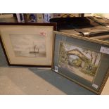 Two watercolours by S Simpson and Alan W