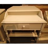 Painted pine washstand with single drawer 92 x 44 x 95 cm H
