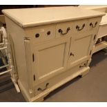 Painted pine sideboard with five drawers and two cupboards