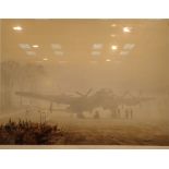 Framed and glazed print of Avro Lancaster aircraft named Off Duty Lancaster At Rest by Gerald