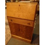 Light oak narrow bureau with fall front