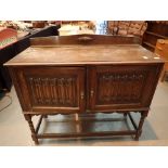Oak sideboard with carved decoration on barleytwist supports 490 x 120 x 95 cm H