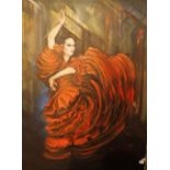Original acrylic on canvas painting by local artist Michael Fargher Spanish Dancer 70 x 100 cm