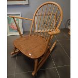Ercol stickback rocking chair with elm seat