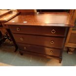 Stag chest of three long drawers 48 x 83 x 73 cm H