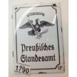 German WWII enamel sign 17 x 12 cm