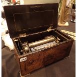 German walnut cased Victorian music box no interior label CONDITION REPORT: A/F -