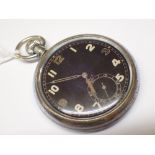 Doxa military black face pocket watch marked with broad arrow and GSTP 292682 CONDITION