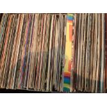 Box of mixed genre LPs including Rock