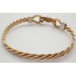 9ct gold solid rope effect bangle RRP £900.00+ 15.