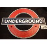 Cast iron Underground sign D: 27 cm