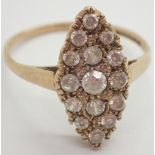 Vintage 9ct gold stone set dress ring 2.