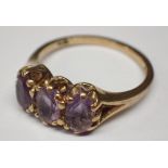 9ct gold amethyst ring size K 2.