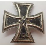 German First Class iron cross ( no makers stamp ) with certificate