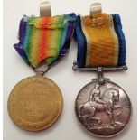 WWI medal pair to PTE F Holt ASC
