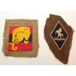 Two military fabric badges
