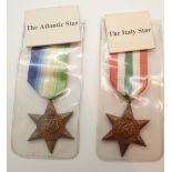 Two WWII stars Atlantic and Italy