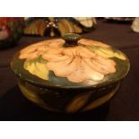 Moorcroft lidded powder bowl in the Coral Hibiscus pattern D: 15 cm