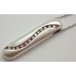 9ct white gold and diamond pendant necklace