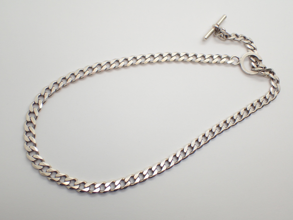 Fully hallmarked sterling silver curb chain with T-bar fasteners