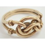 9ct gold knot ring size X 6.