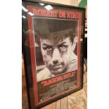 Framed poster from movie Raging Bull starring Robert De Niro signed by Jake LaMotta from Legends