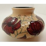 Moorcroft vase in the Chocolate Cosmos pattern H: 7 cm