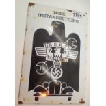 German WWII enamel plaque for NSKK Instandsetzung ( motor transport ) 21 x 30 cm