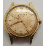 Junghans sixteen jewels gold plated wristwatch head CONDITION REPORT: Glass damaged