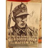 German WWII poster of a German soldier 30 x 45 cm