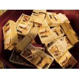 Box of cigarette card sets ( sixteen sets )