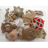 Mixed military cap badges including Hampshire Yeomanry