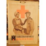 German WWII poster Deutsche Rote Kreuz ( Red Cross ) 30 x 45 cm