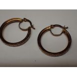 9ct rose gold stone set hoop earrings 4.