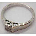 18ct white gold Princess cut diamond ring size P RRP £1400.00+ 4.