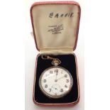 Edwardian Swiss 925 silver pocket watch sponsors Mark GD George Dimier white dial with Arabic