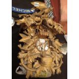 Black Forest large cuckoo clock complete with pine cone weights