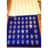 Cased set of Royal crystal cameos ( lacking two )