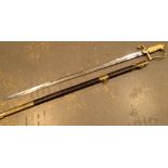 British pattern military dress sword by Gill & Co modern copy of the 1805 patt Naval sword