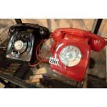 Two vintage BT rotary telephones